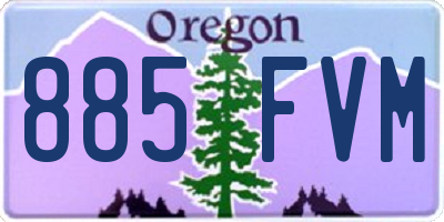 OR license plate 885FVM