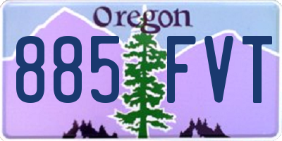 OR license plate 885FVT