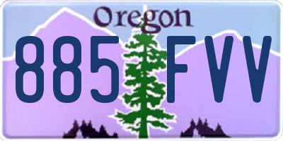 OR license plate 885FVV