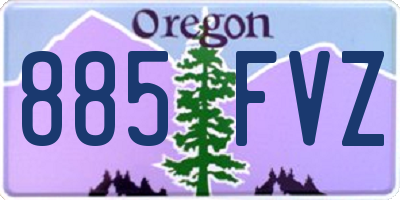 OR license plate 885FVZ