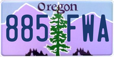 OR license plate 885FWA