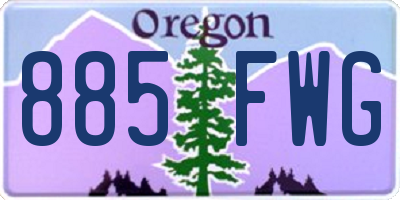 OR license plate 885FWG