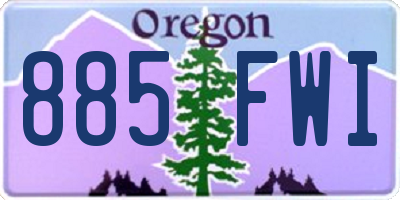 OR license plate 885FWI