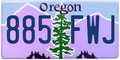 OR license plate 885FWJ