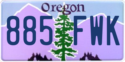 OR license plate 885FWK