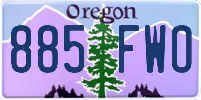 OR license plate 885FWO