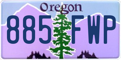 OR license plate 885FWP