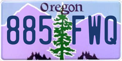 OR license plate 885FWQ