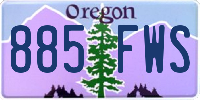OR license plate 885FWS