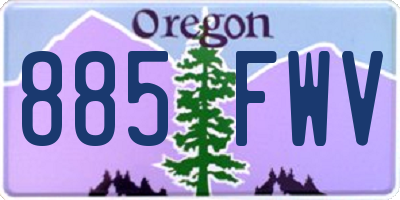 OR license plate 885FWV