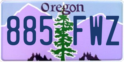OR license plate 885FWZ