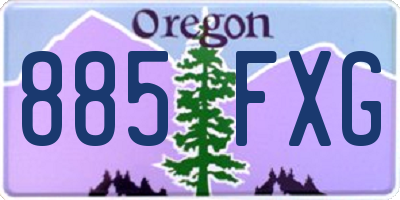 OR license plate 885FXG
