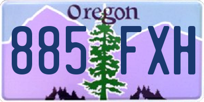 OR license plate 885FXH
