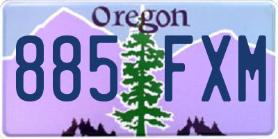 OR license plate 885FXM