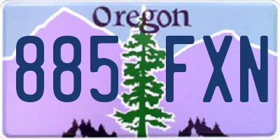 OR license plate 885FXN