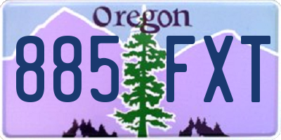 OR license plate 885FXT
