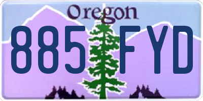 OR license plate 885FYD
