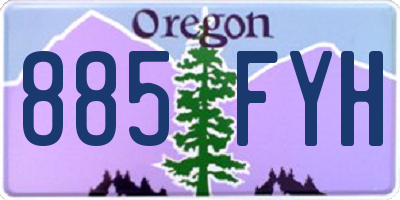 OR license plate 885FYH