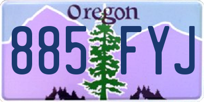OR license plate 885FYJ