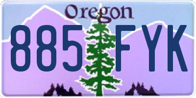 OR license plate 885FYK
