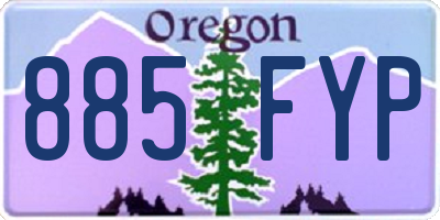 OR license plate 885FYP