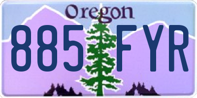 OR license plate 885FYR