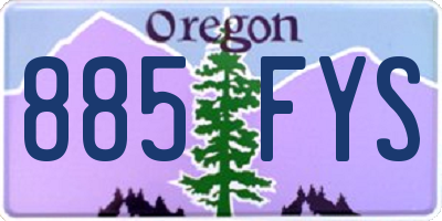 OR license plate 885FYS
