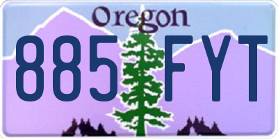 OR license plate 885FYT