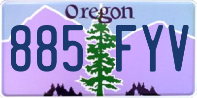 OR license plate 885FYV