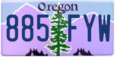 OR license plate 885FYW