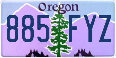 OR license plate 885FYZ
