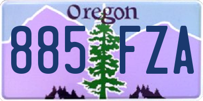 OR license plate 885FZA
