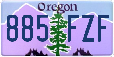 OR license plate 885FZF