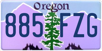 OR license plate 885FZG