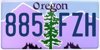 OR license plate 885FZH