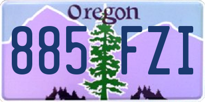 OR license plate 885FZI