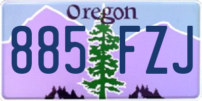 OR license plate 885FZJ
