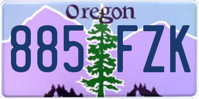 OR license plate 885FZK