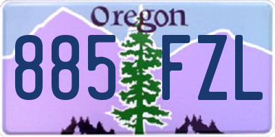 OR license plate 885FZL