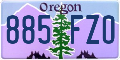 OR license plate 885FZO