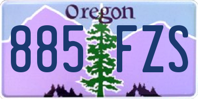 OR license plate 885FZS
