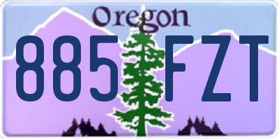 OR license plate 885FZT