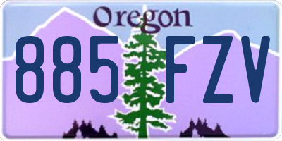 OR license plate 885FZV