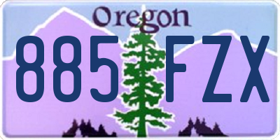 OR license plate 885FZX