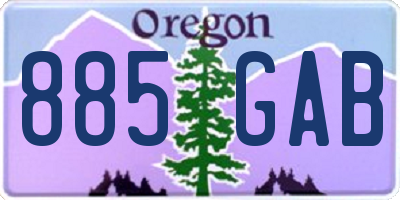 OR license plate 885GAB