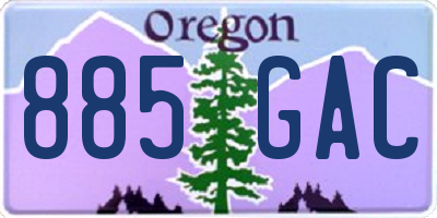 OR license plate 885GAC
