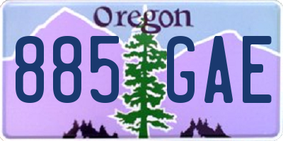 OR license plate 885GAE