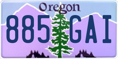 OR license plate 885GAI