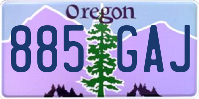 OR license plate 885GAJ