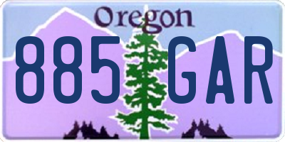 OR license plate 885GAR